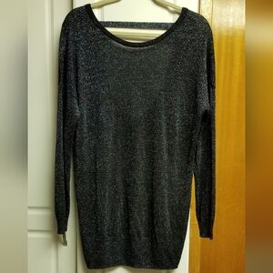 👙Dynamite sparkly drop back long sleeved tunic top with upper back strip